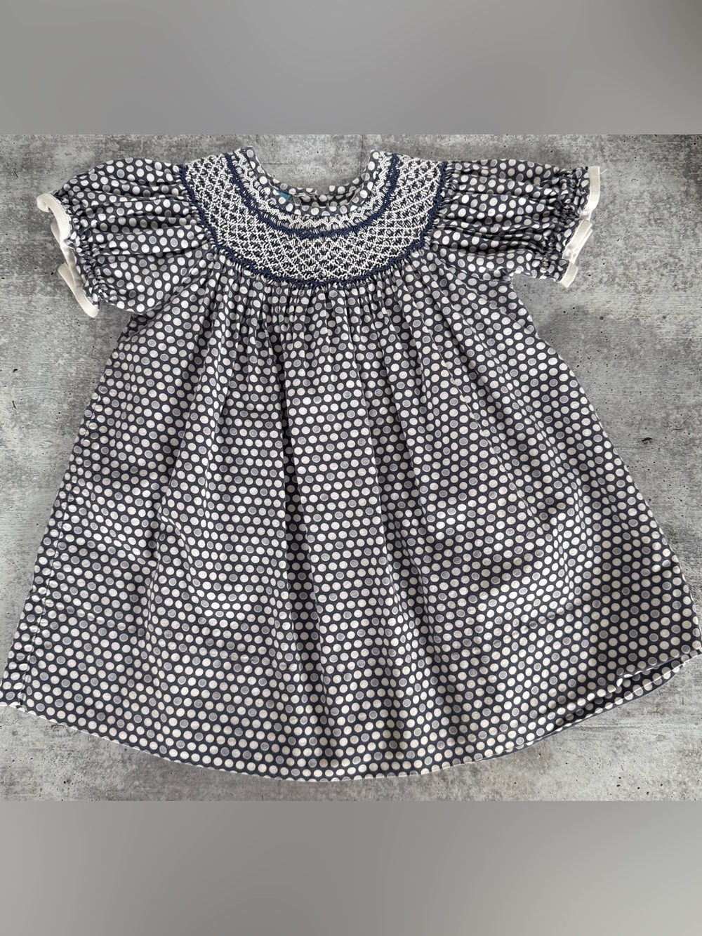 Anavini Hand Smocked blue Dress Size 12 months